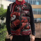 Personalized Essendon Bombers Rugby Sleeveless Puffer Jacket Aboriginal Dot Art - Dreamtime Football Mascot