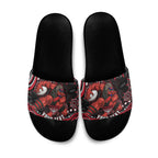 Personalized Essendon Bombers Rugby Slide Sandals Aboriginal Dot Art - Dreamtime Football Mascot