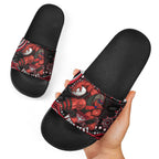 Personalized Essendon Bombers Rugby Slide Sandals Aboriginal Dot Art - Dreamtime Football Mascot