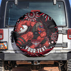Personalized Essendon Bombers Rugby Spare Tire Cover Aboriginal Dot Art - Dreamtime Football Mascot