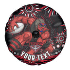 Personalized Essendon Bombers Rugby Spare Tire Cover Aboriginal Dot Art - Dreamtime Football Mascot