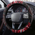 Essendon Bombers Rugby Steering Wheel Cover Aboriginal Dot Art - Dreamtime Football Mascot