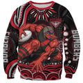 Personalized Essendon Bombers Rugby Sweatshirt Aboriginal Dot Art - Dreamtime Football Mascot