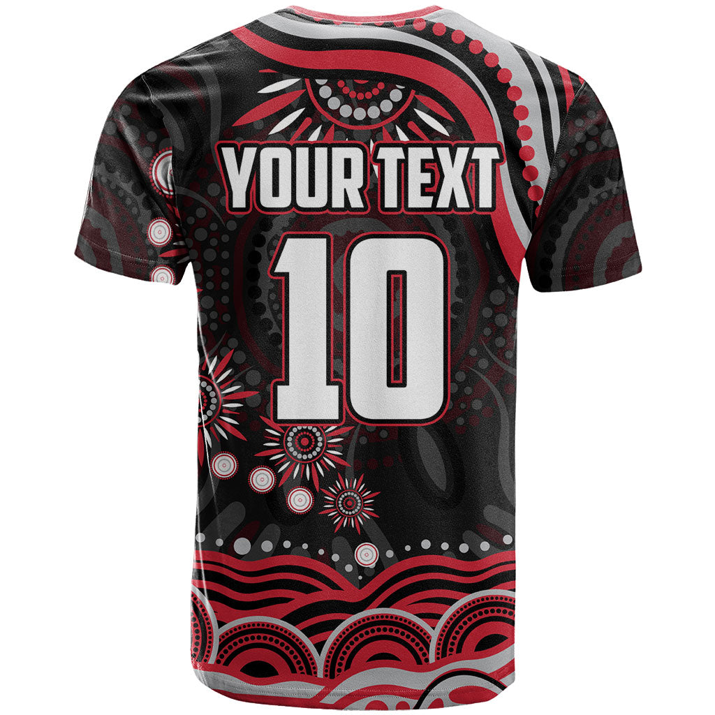 Personalized Essendon Bombers Rugby T Shirt Aboriginal Dot Art - Dreamtime Football Mascot