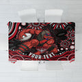 Personalized Essendon Bombers Rugby Tablecloth Aboriginal Dot Art - Dreamtime Football Mascot