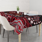 Personalized Essendon Bombers Rugby Tablecloth Aboriginal Dot Art - Dreamtime Football Mascot