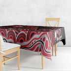 Personalized Essendon Bombers Rugby Tablecloth Aboriginal Dot Art - Dreamtime Football Mascot