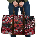 Personalized Essendon Bombers Rugby Travel Bag Aboriginal Dot Art - Dreamtime Football Mascot