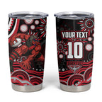 Personalized Essendon Bombers Rugby Tumbler Cup Aboriginal Dot Art - Dreamtime Football Mascot