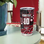 Personalized Essendon Bombers Rugby Tumbler Cup Aboriginal Dot Art - Dreamtime Football Mascot