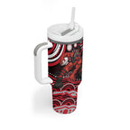 Personalized Essendon Bombers Rugby Tumbler With Handle Aboriginal Dot Art - Dreamtime Football Mascot