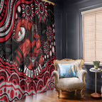 Personalized Essendon Bombers Rugby Window Curtain Aboriginal Dot Art - Dreamtime Football Mascot
