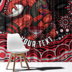 Personalized Essendon Bombers Rugby Window Curtain Aboriginal Dot Art - Dreamtime Football Mascot