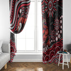 Personalized Essendon Bombers Rugby Window Curtain Aboriginal Dot Art - Dreamtime Football Mascot