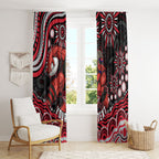 Personalized Essendon Bombers Rugby Window Curtain Aboriginal Dot Art - Dreamtime Football Mascot