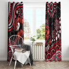 Personalized Essendon Bombers Rugby Window Curtain Aboriginal Dot Art - Dreamtime Football Mascot