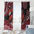 Personalized Essendon Bombers Rugby Window Curtain Aboriginal Dot Art - Dreamtime Football Mascot