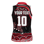 Personalized Essendon Bombers Rugby Women Sleeveless Polo Shirt Aboriginal Dot Art - Dreamtime Football Mascot