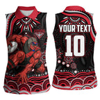 Personalized Essendon Bombers Rugby Women Sleeveless Polo Shirt Aboriginal Dot Art - Dreamtime Football Mascot