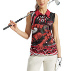 Personalized Essendon Bombers Rugby Women Sleeveless Polo Shirt Aboriginal Dot Art - Dreamtime Football Mascot