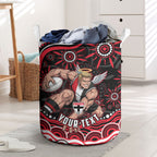 Personalized St Kilda Saints Footy Mascot Laundry Basket Aboriginal Dot Art - Dreamtime Football Mascot