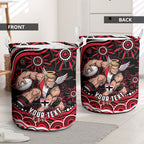 Personalized St Kilda Saints Footy Mascot Laundry Basket Aboriginal Dot Art - Dreamtime Football Mascot