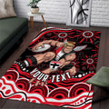 Personalized St Kilda Saints Footy Mascot Area Rug Aboriginal Dot Art - Dreamtime Football Mascot