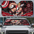 Personalized St Kilda Saints Footy Mascot Auto Sun Shade Aboriginal Dot Art - Dreamtime Football Mascot