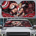 Personalized St Kilda Saints Footy Mascot Auto Sun Shade Aboriginal Dot Art - Dreamtime Football Mascot