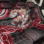 Personalized St Kilda Saints Footy Mascot Back Car Seat Cover Aboriginal Dot Art - Dreamtime Football Mascot