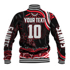 Personalized St Kilda Saints Footy Mascot Baseball Jacket Aboriginal Dot Art - Dreamtime Football Mascot