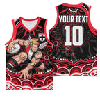 Personalized St Kilda Saints Footy Mascot Basketball Jersey Aboriginal Dot Art - Dreamtime Football Mascot