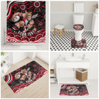Personalized St Kilda Saints Footy Mascot Bathroom Set Aboriginal Dot Art - Dreamtime Football Mascot