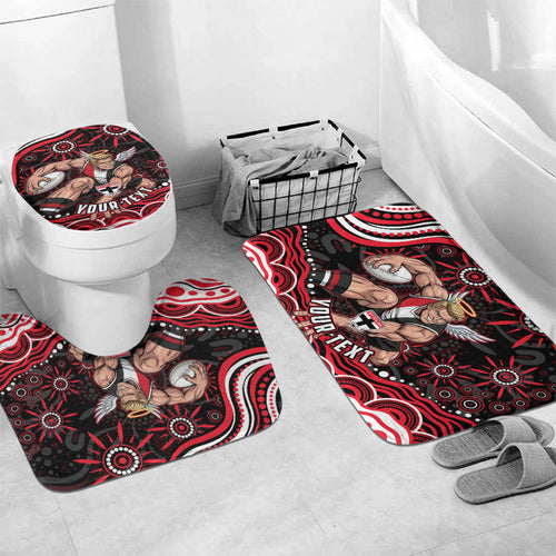 Personalized St Kilda Saints Footy Mascot Bathroom Set Aboriginal Dot Art - Dreamtime Football Mascot