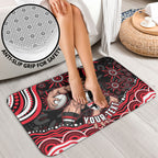 Personalized St Kilda Saints Footy Mascot Bathroom Set Aboriginal Dot Art - Dreamtime Football Mascot