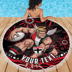 Personalized St Kilda Saints Footy Mascot Beach Blanket Aboriginal Dot Art - Dreamtime Football Mascot