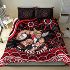 Personalized St Kilda Saints Footy Mascot Bedding Set Aboriginal Dot Art - Dreamtime Football Mascot