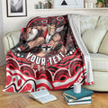 Personalized St Kilda Saints Footy Mascot Blanket Aboriginal Dot Art - Dreamtime Football Mascot