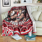 Personalized St Kilda Saints Footy Mascot Blanket Aboriginal Dot Art - Dreamtime Football Mascot