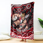 Personalized St Kilda Saints Footy Mascot Blanket Aboriginal Dot Art - Dreamtime Football Mascot