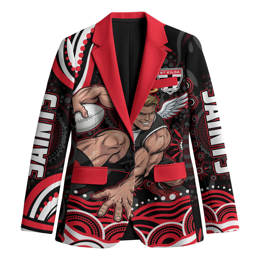 Personalized St Kilda Saints Footy Mascot Blazer Aboriginal Dot Art - Dreamtime Football Mascot