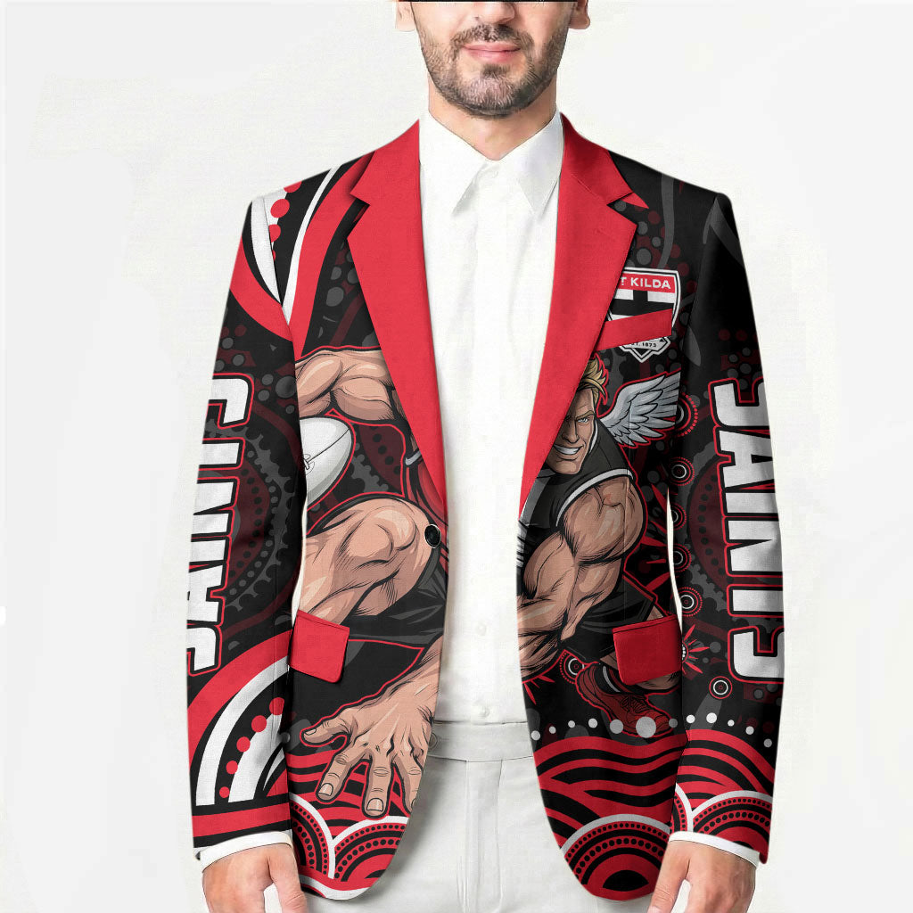 Personalized St Kilda Saints Footy Mascot Blazer Aboriginal Dot Art - Dreamtime Football Mascot