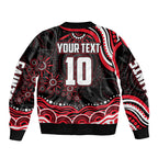 Personalized St Kilda Saints Footy Mascot Bomber Jacket Aboriginal Dot Art - Dreamtime Football Mascot