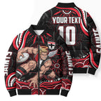 Personalized St Kilda Saints Footy Mascot Bomber Puffer Jacket Aboriginal Dot Art - Dreamtime Football Mascot