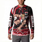 Personalized St Kilda Saints Footy Mascot Button Sweatshirt Aboriginal Dot Art - Dreamtime Football Mascot