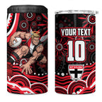 Personalized St Kilda Saints Footy Mascot 4 in 1 Can Cooler Tumbler Aboriginal Dot Art - Dreamtime Football Mascot