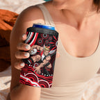 Personalized St Kilda Saints Footy Mascot 4 in 1 Can Cooler Tumbler Aboriginal Dot Art - Dreamtime Football Mascot
