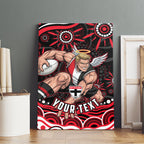 Personalized St Kilda Saints Footy Mascot Canvas Wall Art Aboriginal Dot Art - Dreamtime Football Mascot