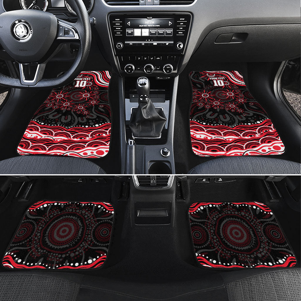Personalized St Kilda Saints Footy Mascot Car Mats Aboriginal Dot Art - Dreamtime Football Mascot