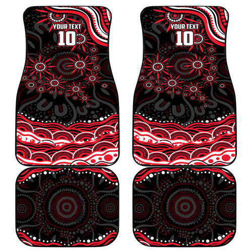 Personalized St Kilda Saints Footy Mascot Car Mats Aboriginal Dot Art - Dreamtime Football Mascot